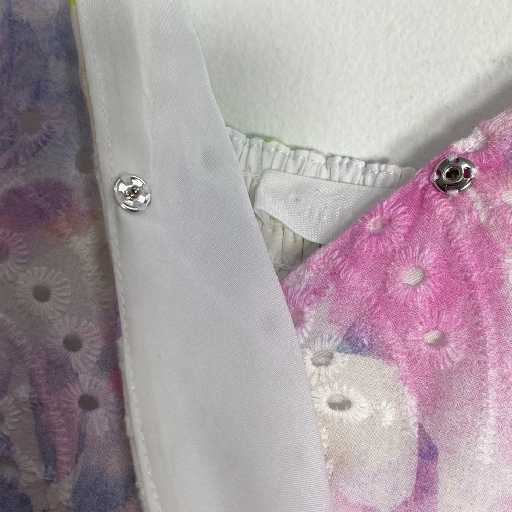 Adyson Parker Large Eyelet Watercolor Boho Midi Dress Cottagecore - Picture 7 of 15